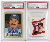 Dan Quisenberry Lot of Two Signed Baseball Cards - PSA/DNA
