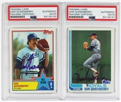Dan Quisenberry Lot of Two Signed Baseball Cards - PSA/DNA