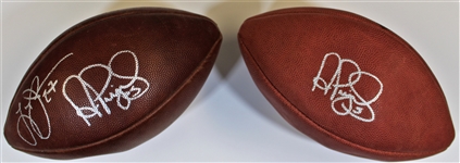 Albert Pujols - Larry Johnson Signed Football lot of 2 - JSA
