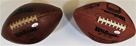 Albert Pujols - Larry Johnson Signed Football lot of 2 - JSA