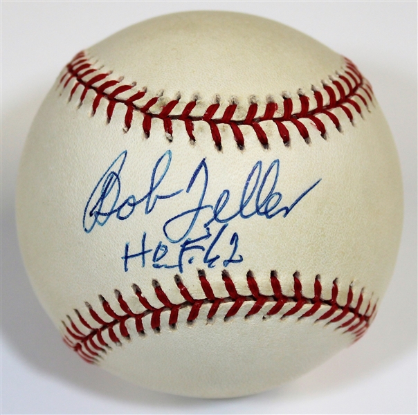 Bob Feller Signed Gene Budig Signed Baseball - JSA