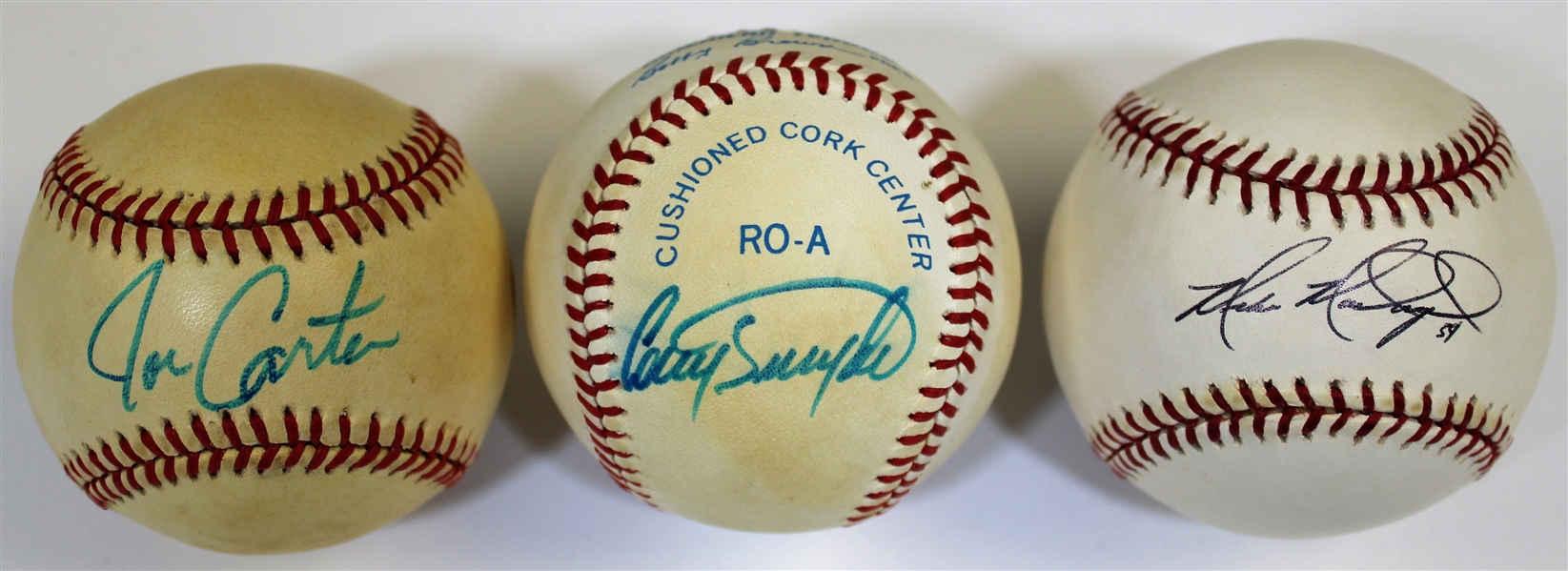 Joe Carter-Cory Snyder-Mike MacDougal Signed Baseballs