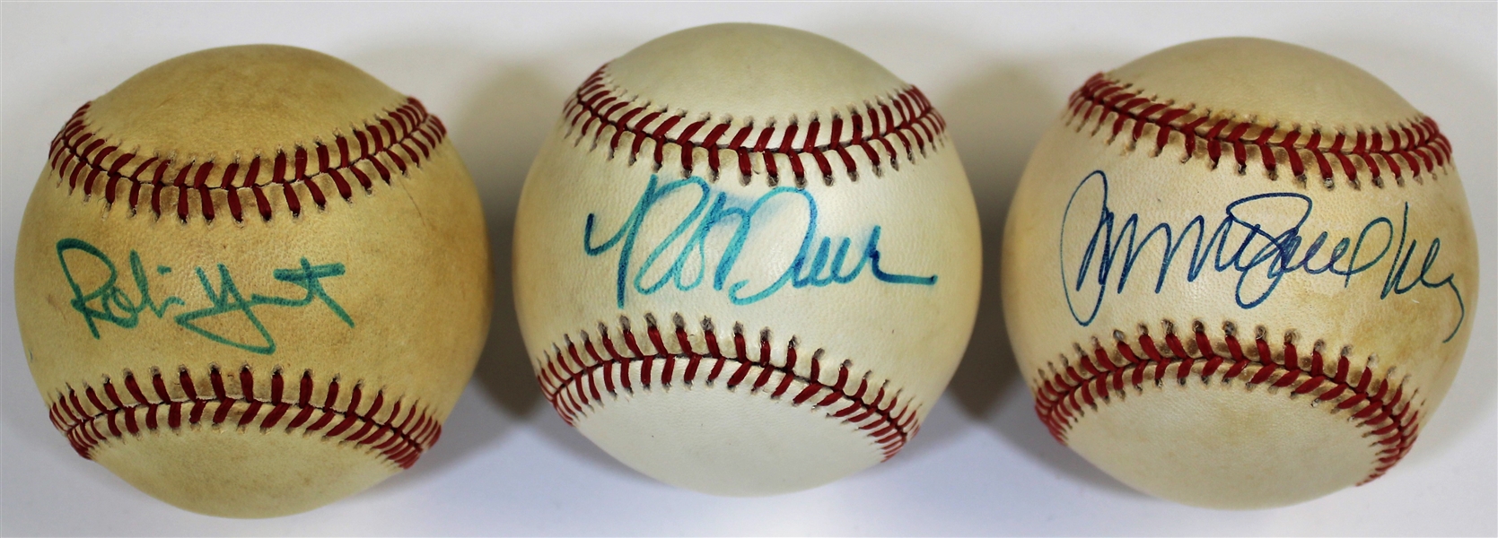 Robin Yount - Rob Deer- Ryne Sandberg Signed Baseballs - JSA