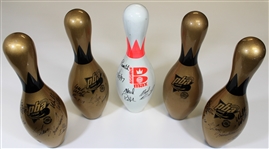 Lot of 5 Signed Bowling Pins 