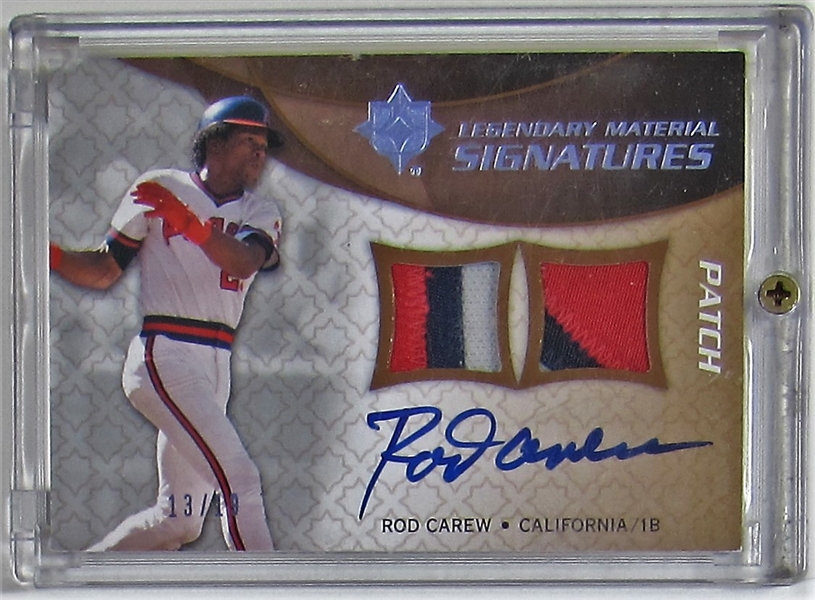 2009 Ultimate Collection Rod Carew GU Signed Patch Card #13/19