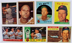 Vic Wertz lot of 7 Signed Vintage Baseball Cards