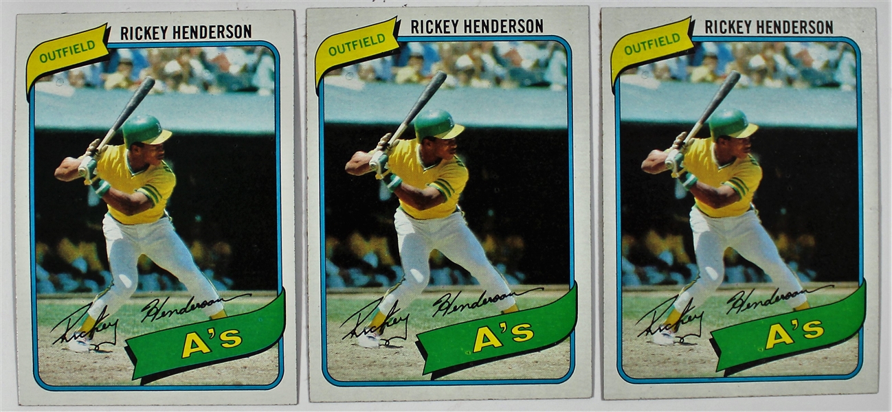 Ricky Henderson Lot of 3 Rookie Cards