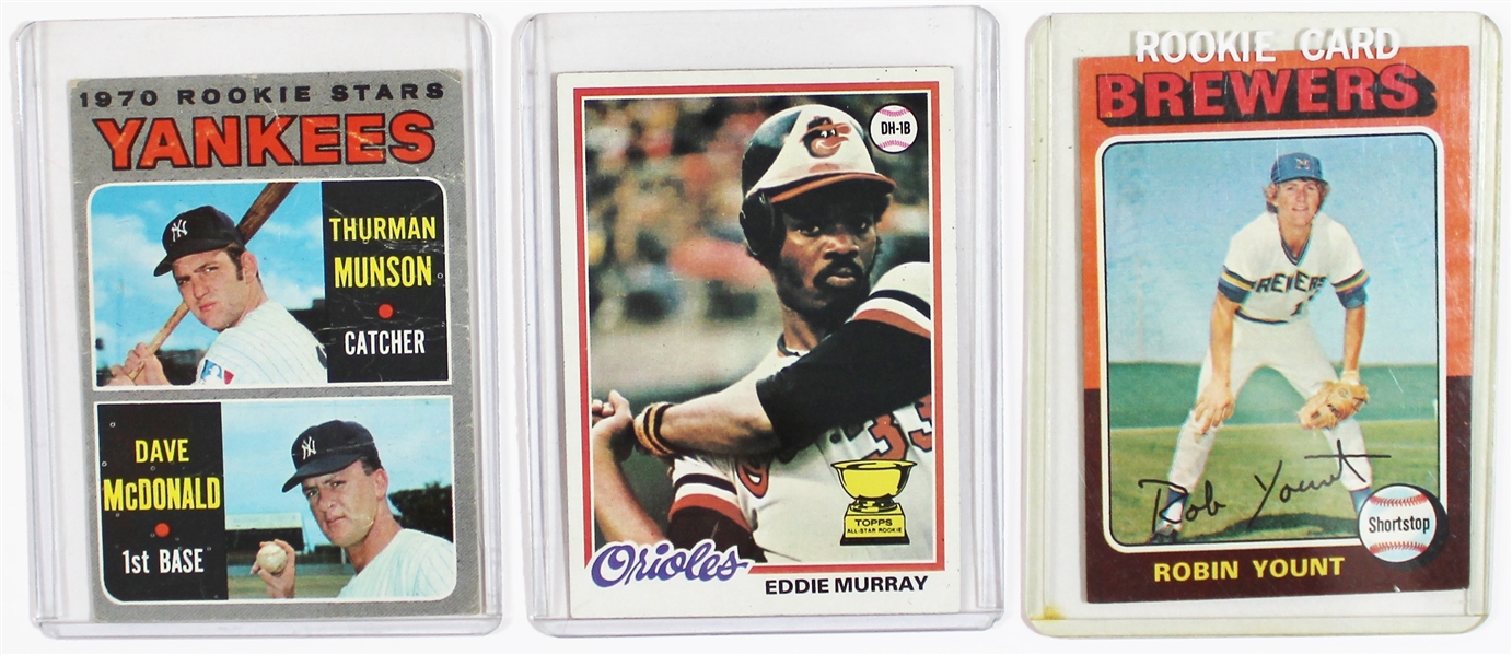 Yount-Murray-Munson Rookie Baseball Cards