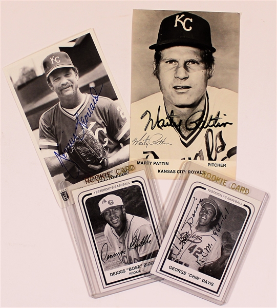 Pattin-Leonard-Biddle-Davis Signed Baseball Cards