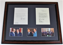Richard"Dick"Nixon Signed Framed- Gerald R. Ford & Photos -JSA 27x21