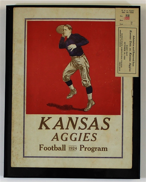 Kansas Football 1924 Program & Ticket