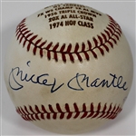 Mickey Mantle Signed Stat Baseball 5/7 JSA BB40063
