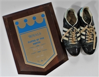 Freddie Patek Game Used Cleats & Royals April 1976 POM Award