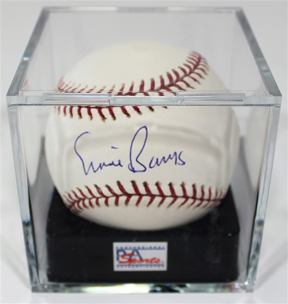 Ernie Banks Signed Baseball PSA 10