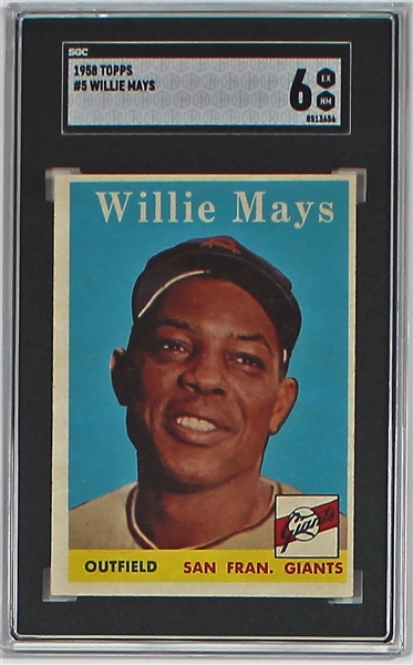 Willie Mays 1958 Topps #5 Card SGC 6