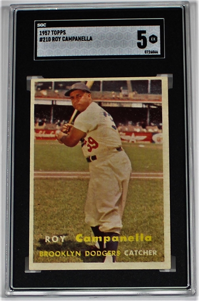 Roy Campanella 1957 Topps #210 Card SGC 5