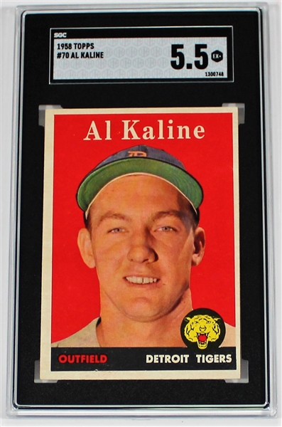 Al Kaline 1958 Topps #70 Card SGC 5.5