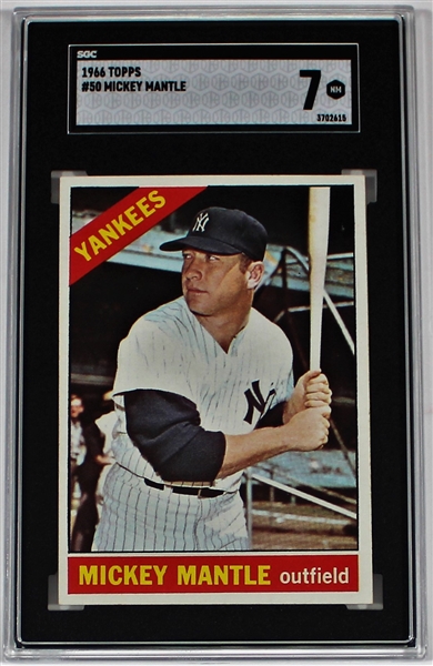 Mickey Mantle 1966 Topps #50 Card SGC 7 NM