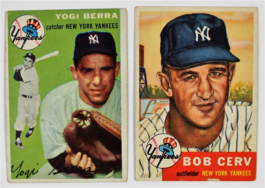 Yogi Berra - Bob Cerv - Yankees Cards