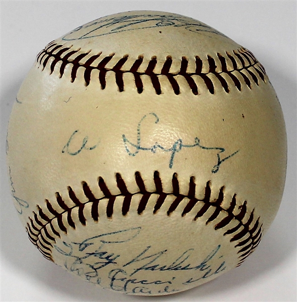 Cleveland Indians 1956 Team Signed Baseball
