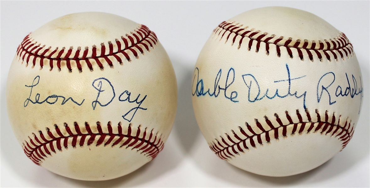 Leon Day & Double Duty Radcliff Signed Baseballs - JSA