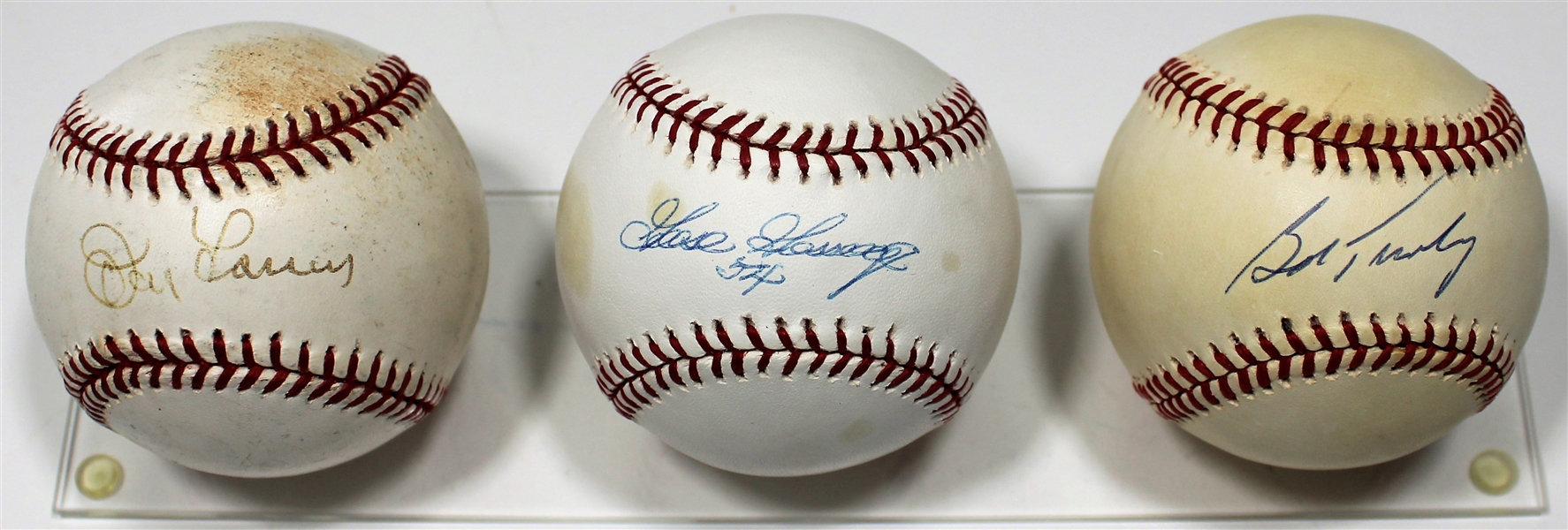 Don Larsen - Goose Gossage - Bob Turley Signed Baseballs - JSA