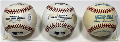 Don Larsen - Goose Gossage - Bob Turley Signed Baseballs - JSA