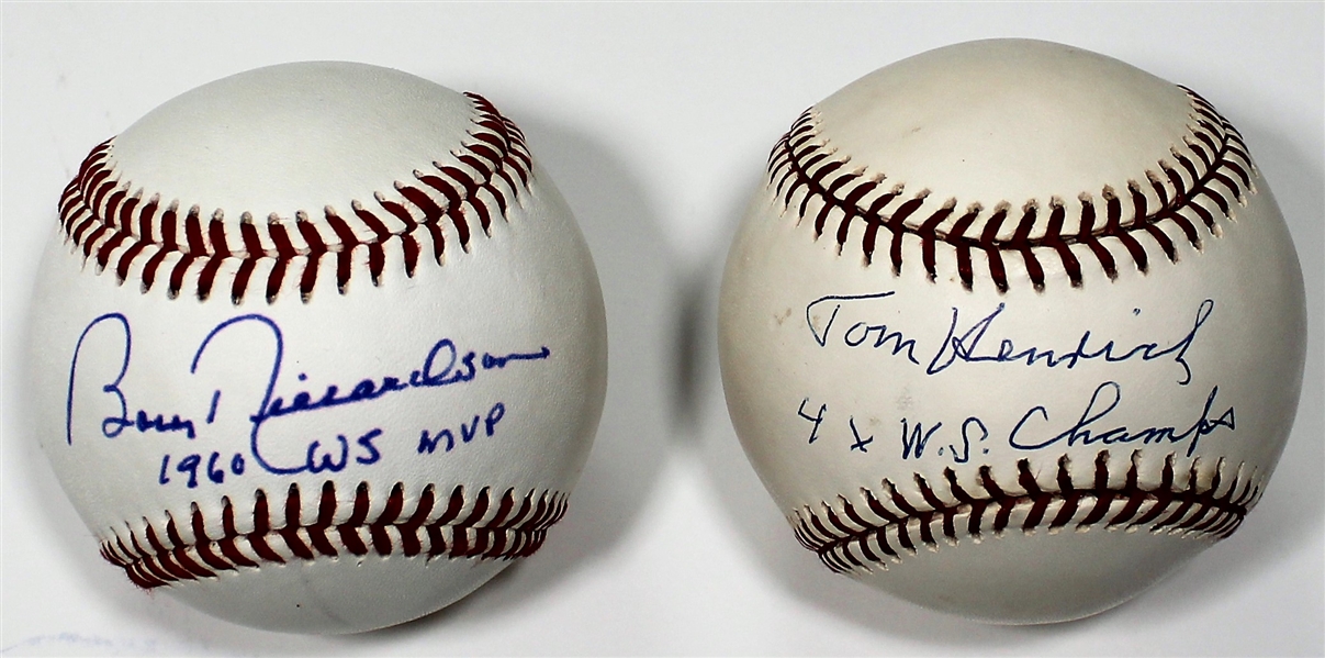 Bobby Richardson - Tom Henrich Signed Baseball - JSA