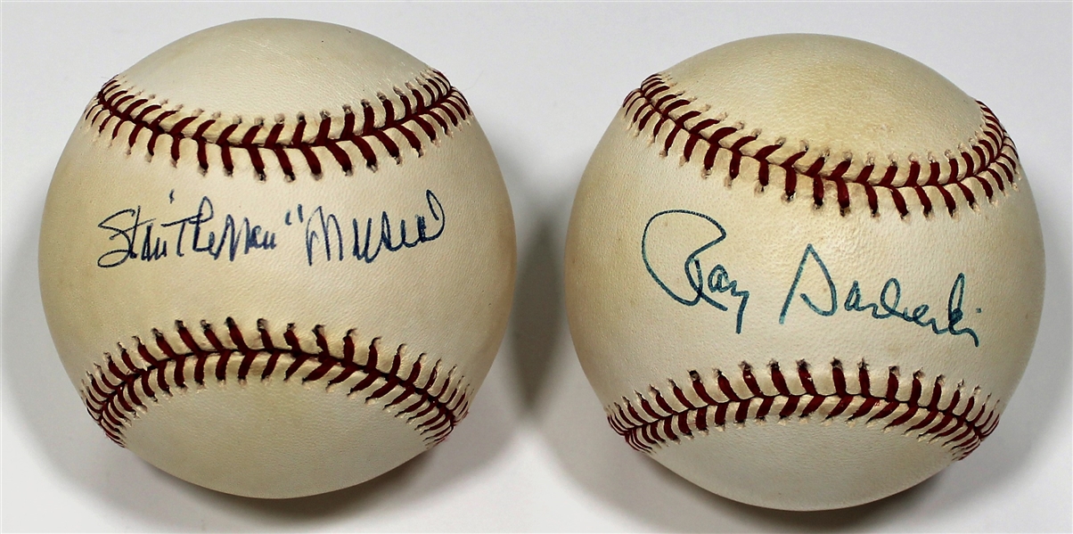 Stan Musial - Ray Sadecki Signed Baseballs - JSA