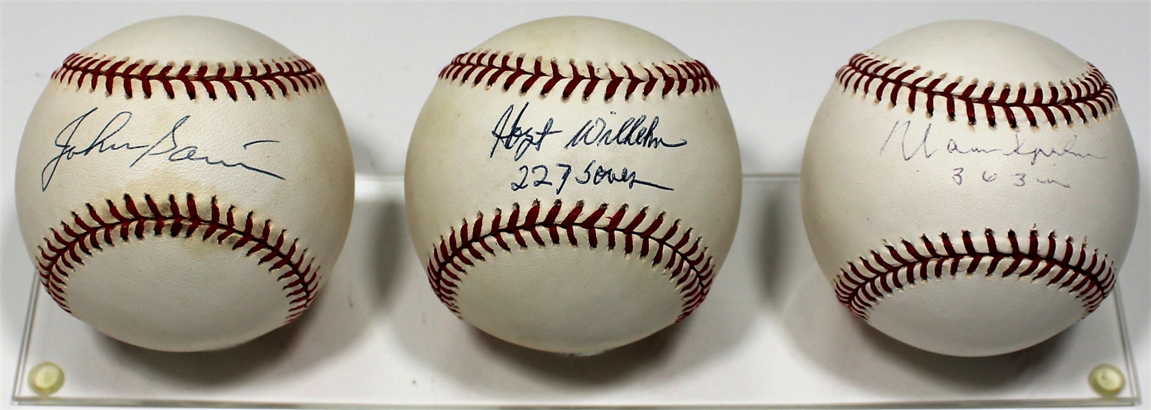 Johnny Sain - Hoyt Willehm - Warren Sphan Signed Baseball - JSA