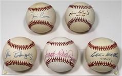 Alex Rodriguez-Robinson-Matthews- Banks- Killebrew Signed Baseballs - JSA