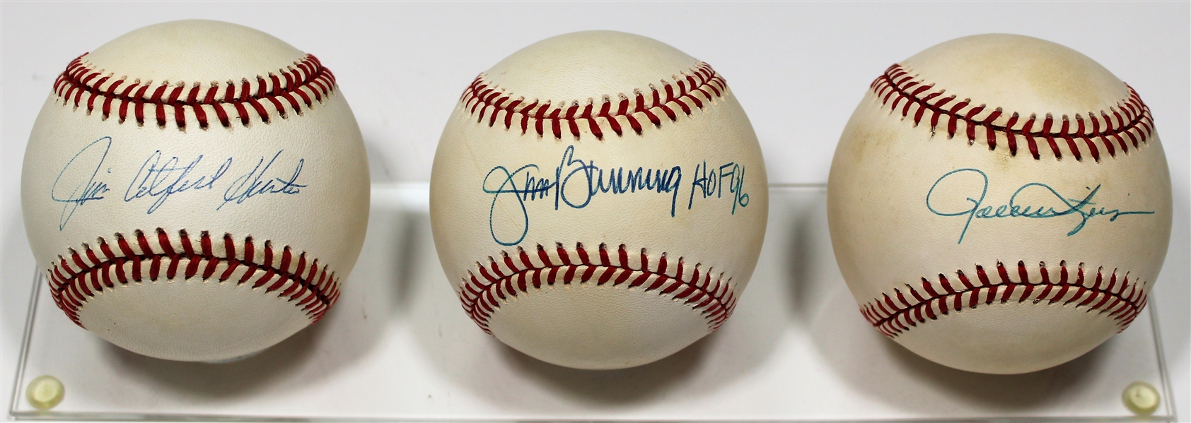 Jim "Catfish" Hunter - Rollie Fingers - John Bunning Signed Baseballs - JSA