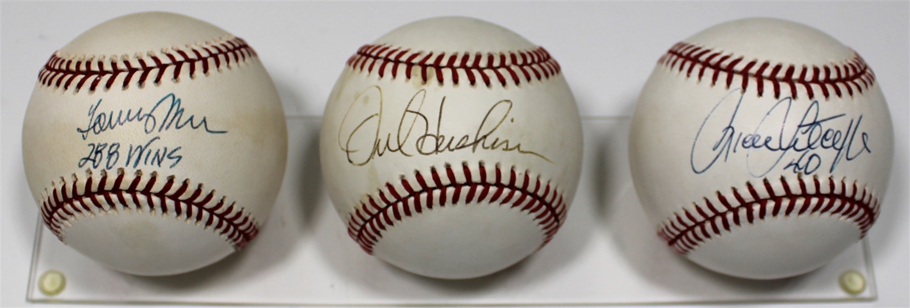 Rick Suttcliffe- Orel Hershiser - Tommy John Signed Baseballs - JSA