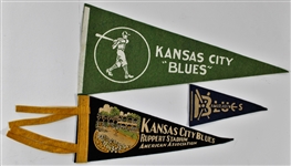 Kansas City Blues Vintage Pennants Lot of 3 