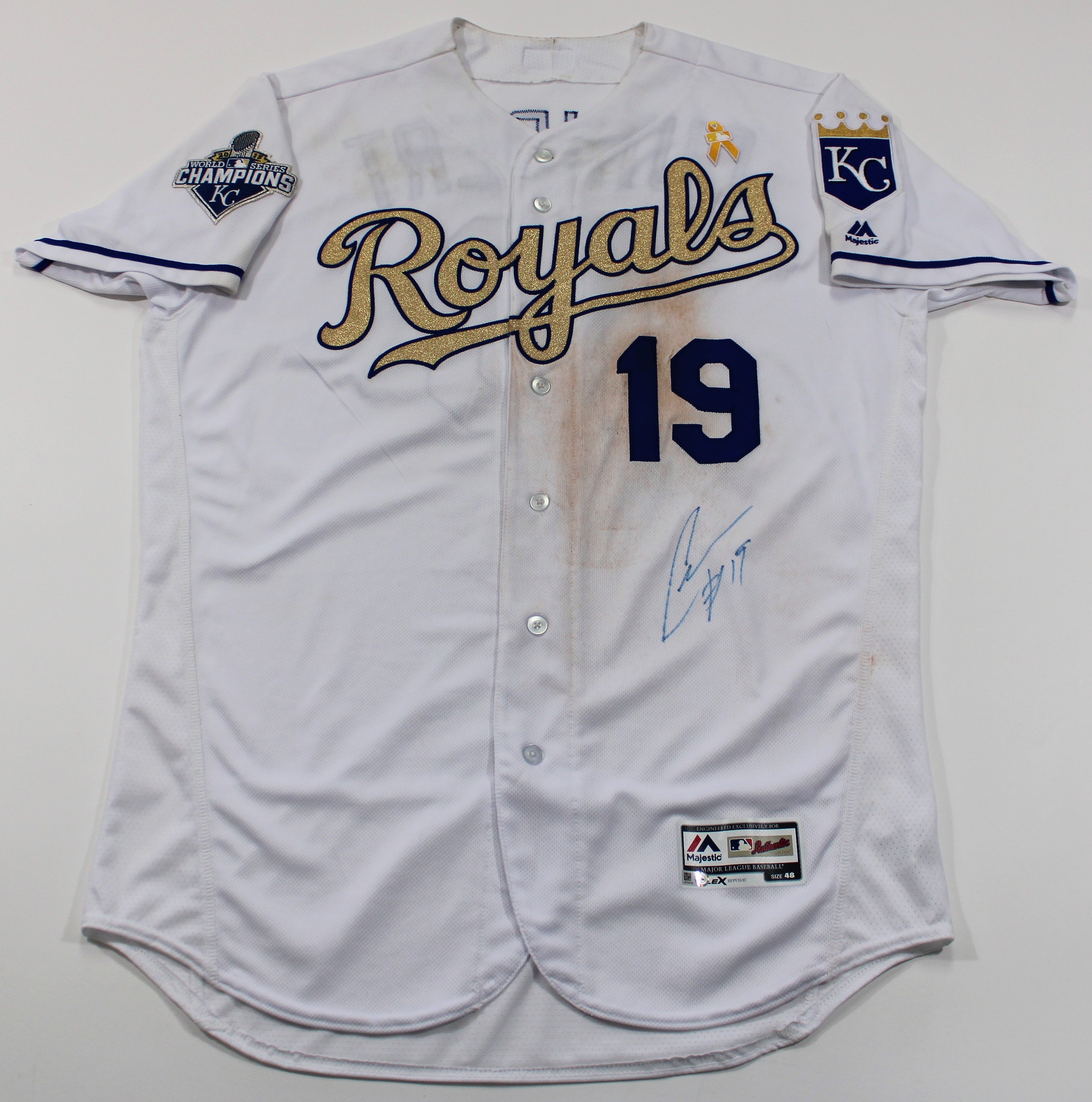Lot Detail - Cheslor Cuthbert Game Used & Signed 9-2-2016 Jersey - MLB