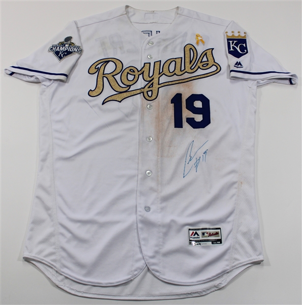Cheslor Cuthbert Game Used & Signed 9-2-2016 Jersey - MLB
