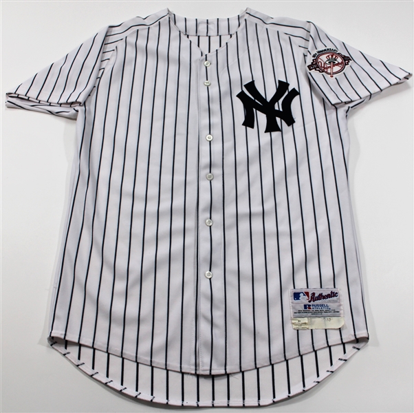 Derek Jeter Game Worn 2003 NY Yankees Jersey 100 Anniversary Patch