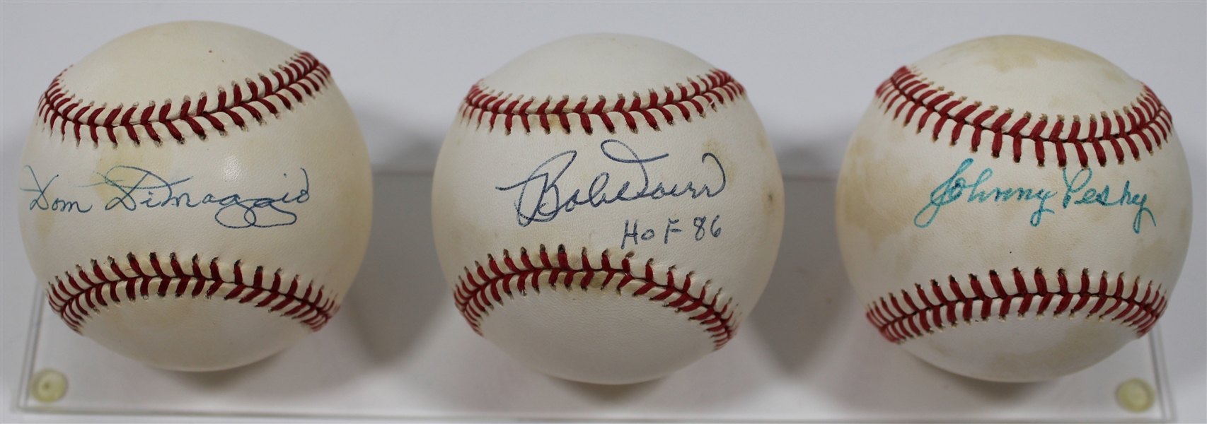 Dom DiMaggio-Bobby Doerr - Johnny Pesky Signed Baseballs - JSA