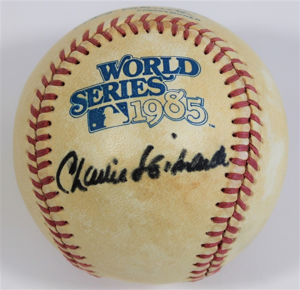 1985 Game Used WS Baseball Signed Charlie Leibrandt 