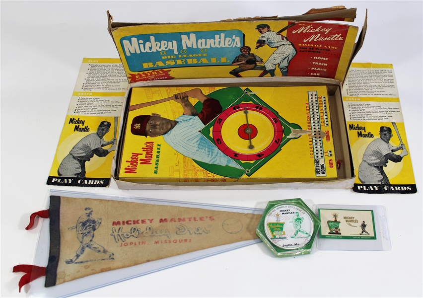 Mickey Mantle Holiday Inn & Mantle Board Game Lot