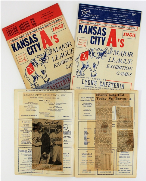 Kansas City Athletics Connie Mack Stadium Programs 1955-1956-1957