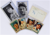 Post Cards & 1952 Baseball Cards-Muir-Overmire-Evans-Swift-Feller