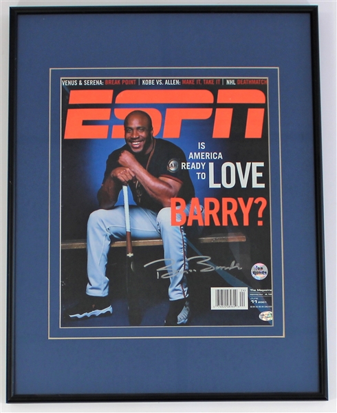 Barry Bonds Signed & Framed ESPN Magazine - Bonds LOA 