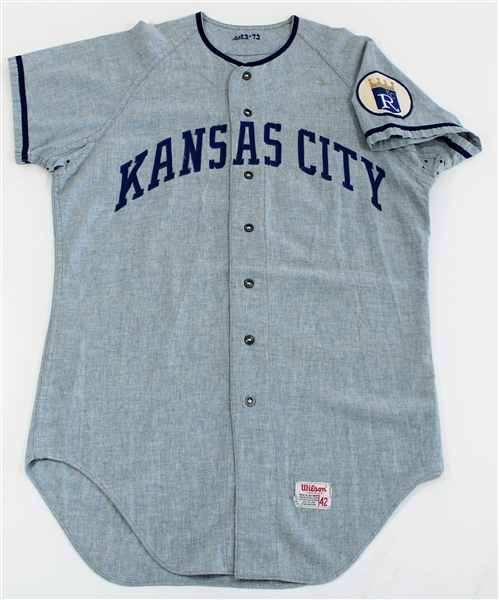 Paul Schaal Set 2 Game Used Road 1972 Flannel Kansas City Royals Jersey