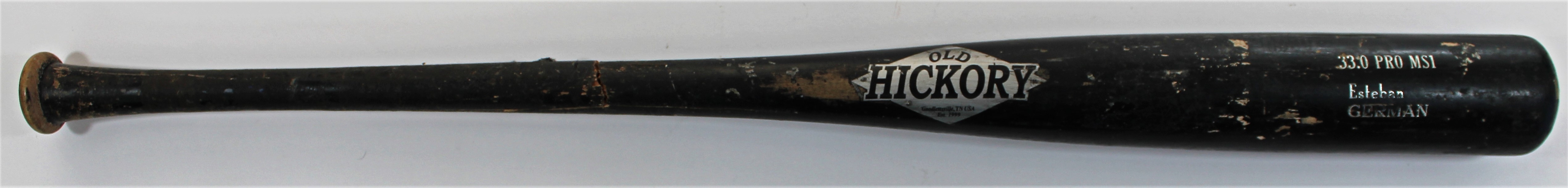 Esteban German Game Used Kansas City Royals Bat