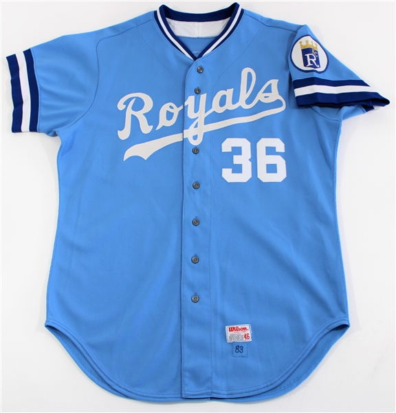 Gaylord Perry 1983 Game used Kansas City Royals Baby Blue Jersey