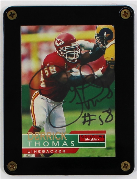 Derrick Thomas Signed Skybox Card