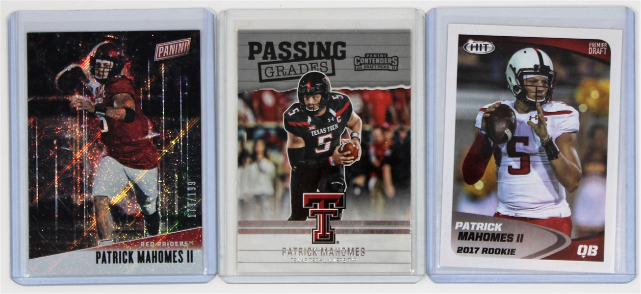 Patrick Mahomes II Texas Tech Red Raiders Cards Lot of 3