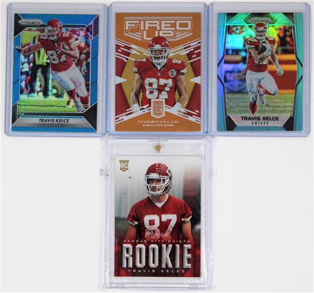 Travis Kelce Lot of 4 Kansas City Chiefs Cards