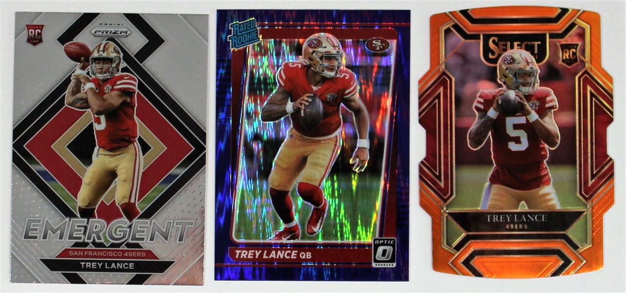 Trey Lance Lot of 3 SF 49ers Cards